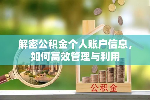 富拉尔基解密公积金个人账户信息，如何高效管理与利用